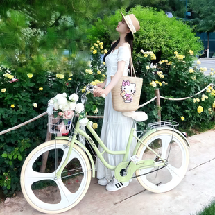 新款 中大学生上班代步20寸22寸24寸轻便通勤单车 自行车女士成人款