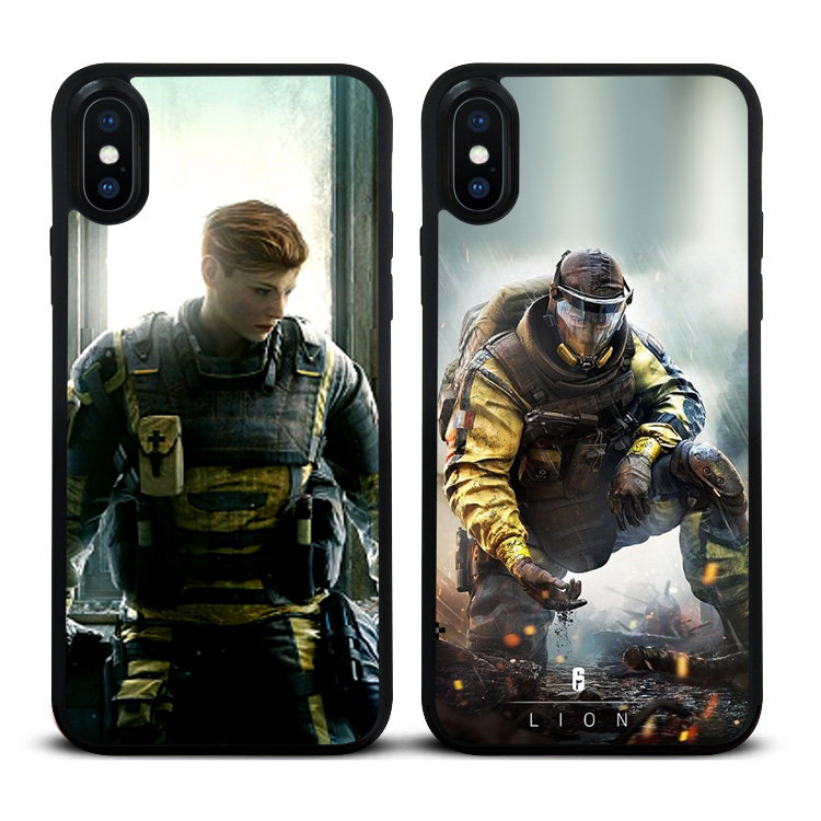彩虹六号iphoneX适用7/8玻璃软套12plus卡通XS手机壳12防摔LION