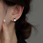 光面素圈耳环女气质温柔简约百搭耳骨环轻奢高级感防过敏耳饰潮