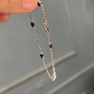 轻奢小众高级感精致百搭气质高颜值手饰 蓝色泡泡钻手链女2025新款