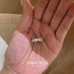 超闪水星记双环戒指女轻奢小众高级感食指戒中古老钱风高颜值指环