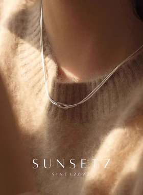 高保色双层蛇骨打结项链简约百搭