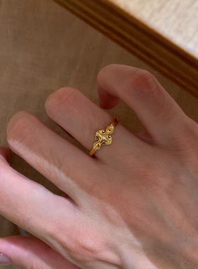 中古vintage宫廷风鸢尾花戒指