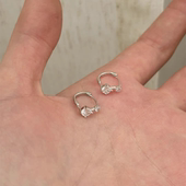 双锆石耳扣女简约轻奢精致养耳洞耳环小众设计高级感气质时尚 耳饰