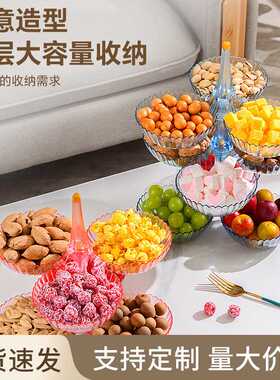 果盘盒瓜果盘网红轻奢家用客厅茶几干果零食瓜子糖礼品摆放塑料盒
