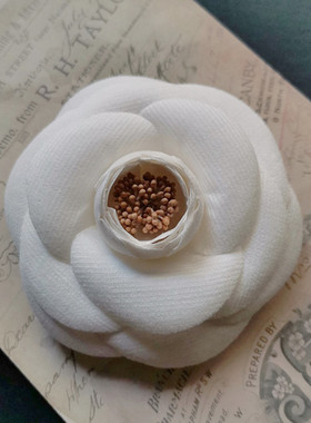 原创设计山茶花diy手工烫花布花胸花胸针发夹仿真花绢花小众饰品