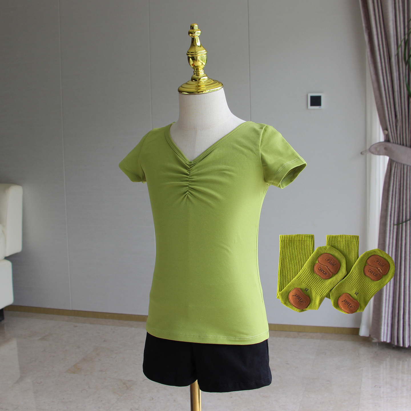 女童夏季短袖分体舞蹈练功服套装