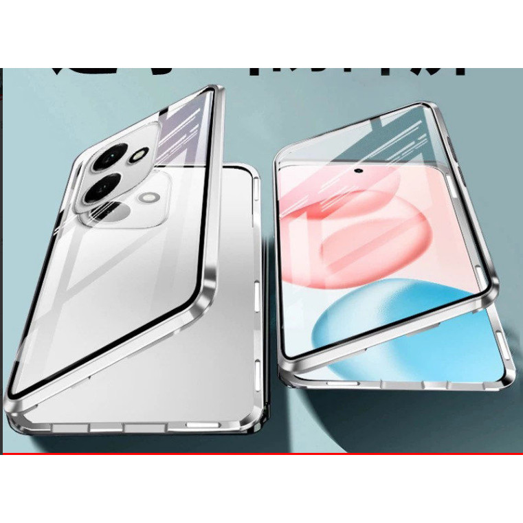 【全覆盖】荣耀400手机壳荣耀400Pro新双面玻璃钢化膜保护套磁吸卡扣前后镜头全包高级感男女防偷窥透明外壳