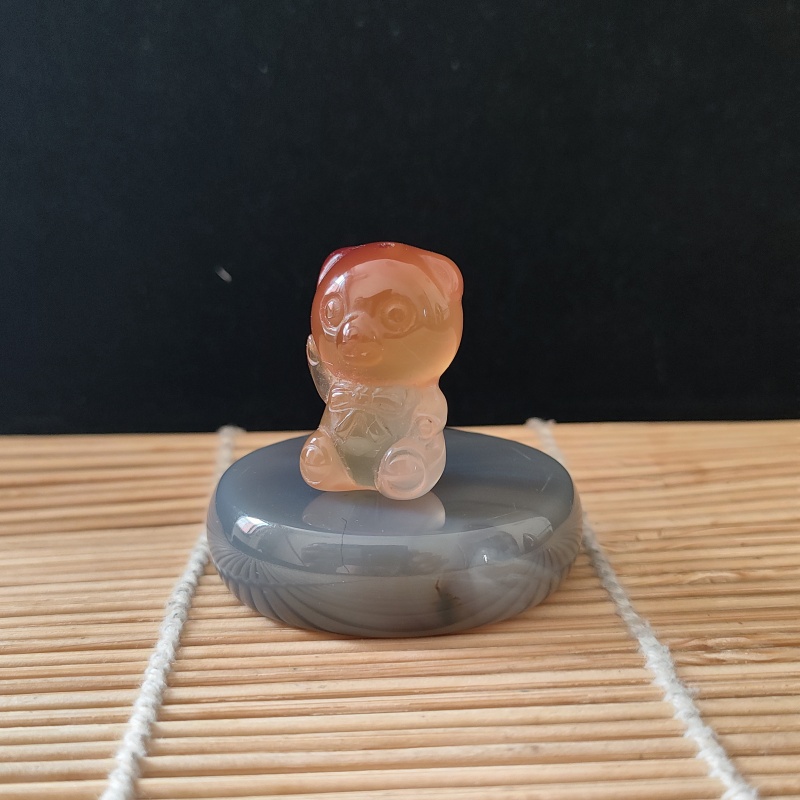 天然玛瑙小动物吊坠锁骨链