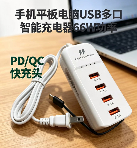 usb充电器2a多口pd充电头5口快充多口QC3.0速充手机充电站3a充电站充电头pd20w工作室充电站2a充电桩