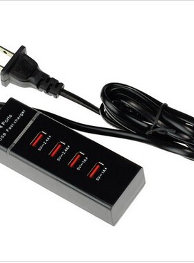 多口usb充电器 5V 2AUSB充电器 4口多接口排插 多孔手机平板充电充电站工作室充电头多口同时工作2.4a充电