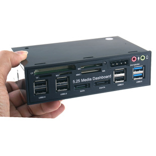 包邮 525E 光驱位前置多功能面板 读卡器 e-SATA usb3.0 大4PIN