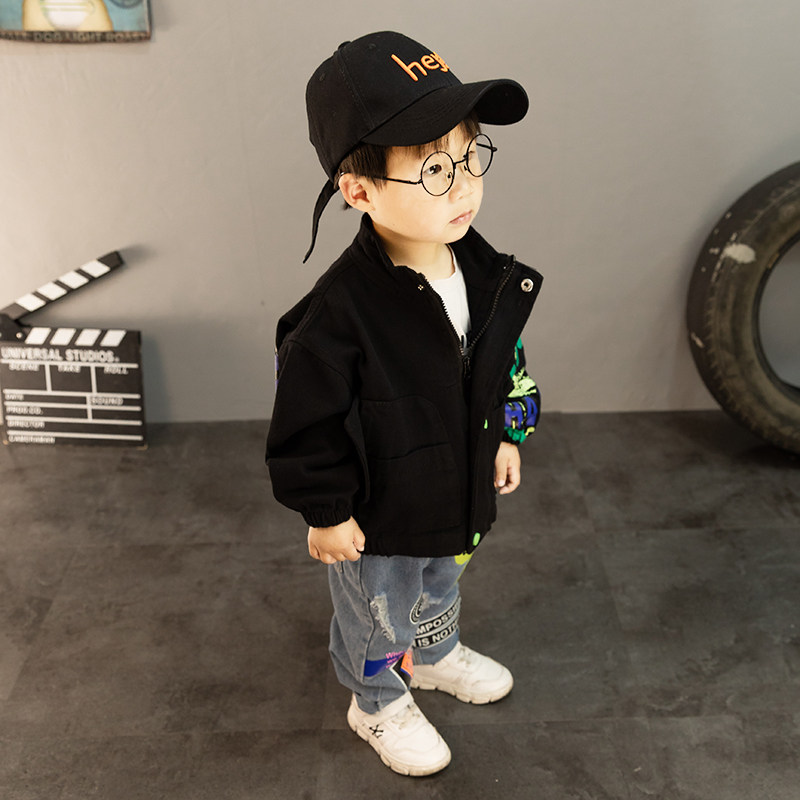 소년 코트 가을 2024 새로운 스타일 한국 스타일 아동 데님 소년  소년 어린이 봄 가을 재킷 유행