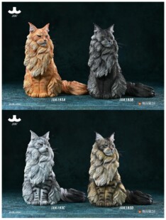 JXK 静态动物模型摆件 搭配12寸兵人手办 缅因猫2.0