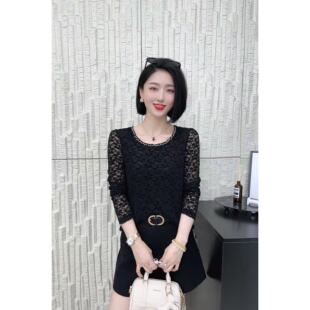 825时尚秋季新款重工亮丝钉珠镶钻长袖上衣女设计感短款百搭衬衫