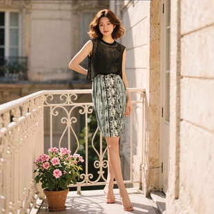 套装 百搭圆领无袖 设计感连衣裙宽松显瘦通勤背心裙 时尚 212夏新款