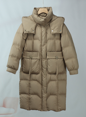 372时尚连帽休闲气质90%白鸭绒羽绒服女H版减龄加厚保暖外套