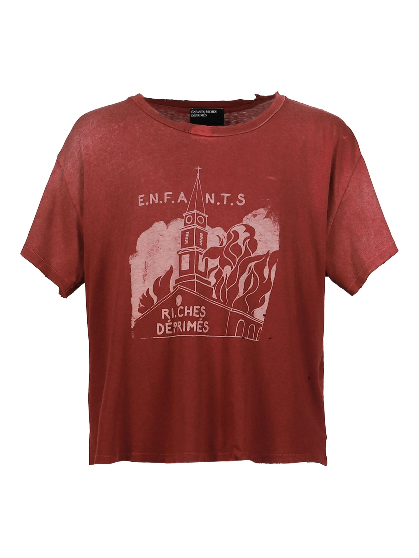 thumbnail for Enfants Riches Deprimes Red Burning Church T-shirt Short Sleeve T-Shirt for Men
