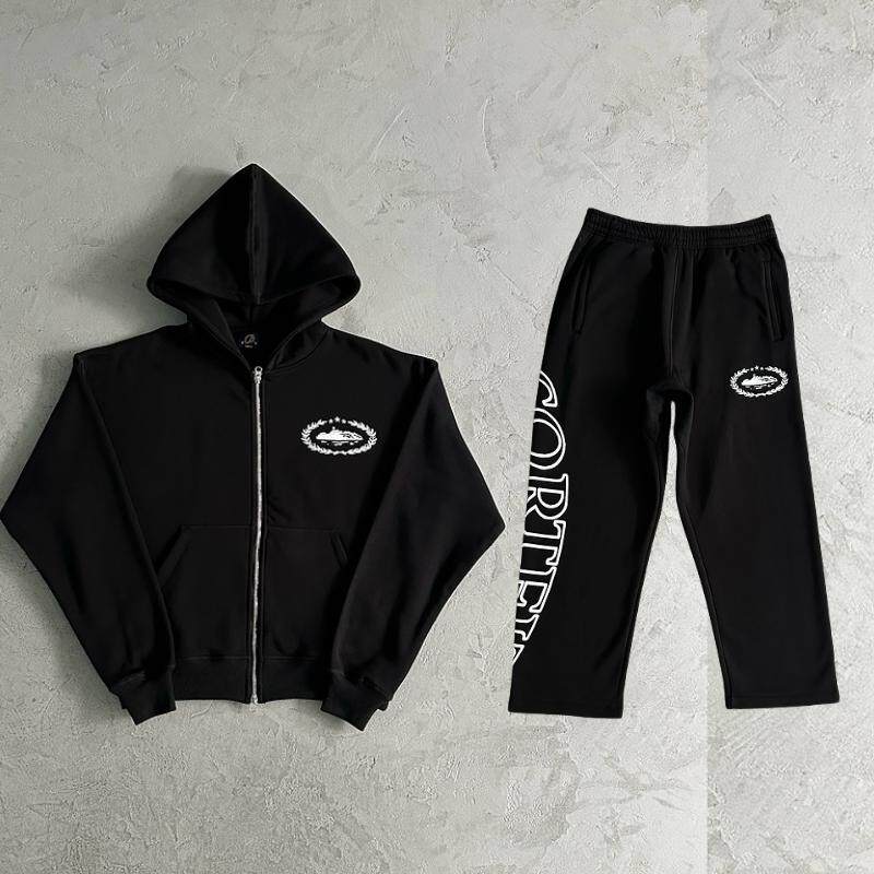 Corteiz恶魔岛印花休闲运动套装