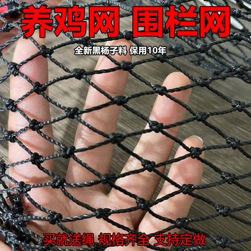 定制黑色养鸡养殖网户外尼龙养鸡围栏网家用防鸟顶网球场网爬藤网