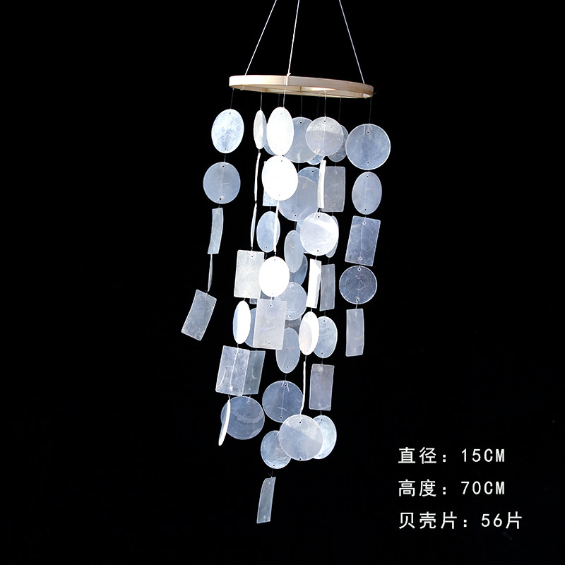 天然镜贝片贝壳风铃挂饰门饰手工风铃卧室阳台装饰品挂件男女礼物
