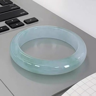 冰种飘冰晴水飘花手镯起胶感飘花玉镯子翡翠色独龙正圈女款送礼