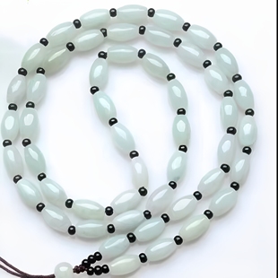 玉佩吊坠脖子挂绳翡翠色米珠链绳子男女款手工编织链配饰挂链百搭