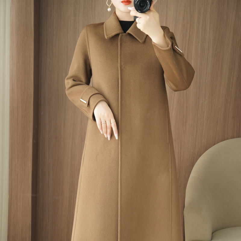 阔太太双面呢羊绒大衣女中长款过膝2025新款妈妈冬装洋气毛呢外套