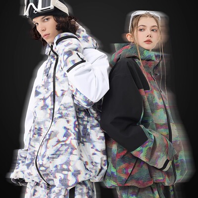 pomt新款冬季宽松风格滑雪服滑雪裤防水防寒男女同款单板双板通用