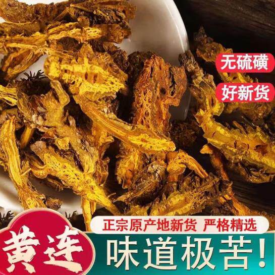 正宗四川黄连黄莲根中药材切片黄连肉桂茶泡水鸡爪莲粉非特级野生