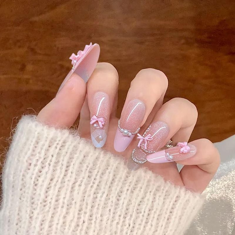 马年美甲穿戴甲2026新年款高级感中长款粉色猫眼显白儿童指甲贴片,彩妆/香水/美妆工具,穿戴甲/甲片,淘宝优惠券,粉丝福利购,淘宝优惠卷