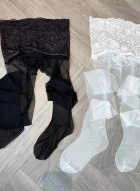 西西里深裆无缝0.1d天生丝滑连裤袜蕾丝花边高腰口百搭隐形黑丝袜