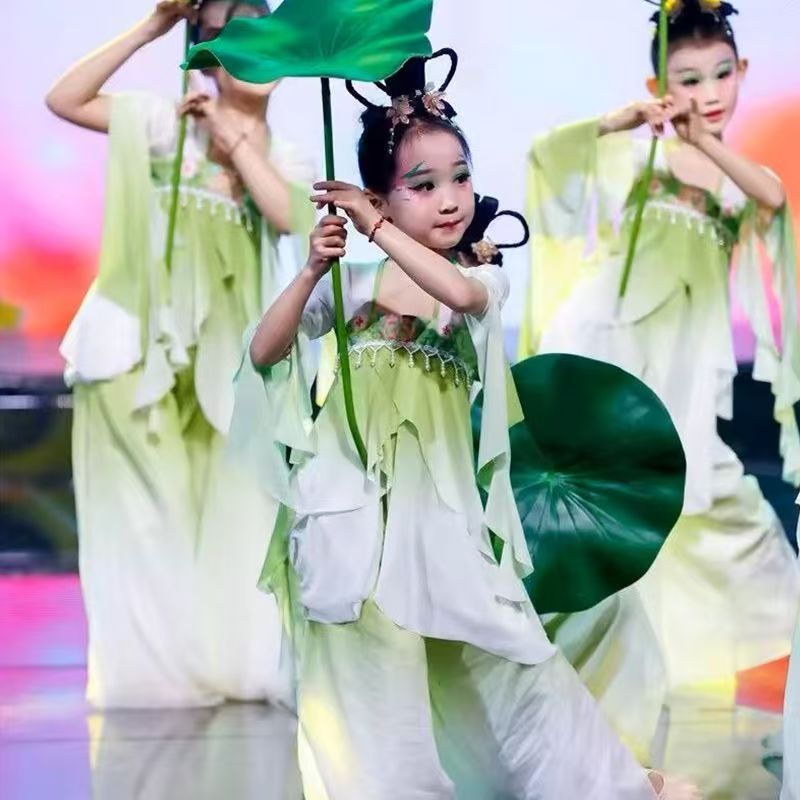 江南可采莲女童古典舞表演服