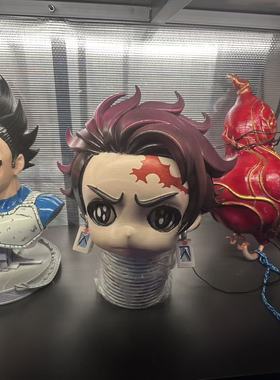 鬼灭之刃炭治郎头套万圣节道具