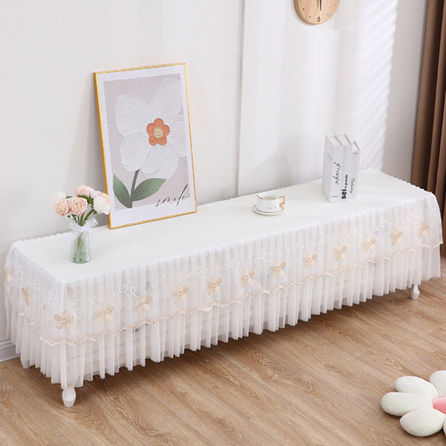 奶油风防水防油超长条电视柜桌布全包防尘罩套轻奢高级感遮丑盖巾