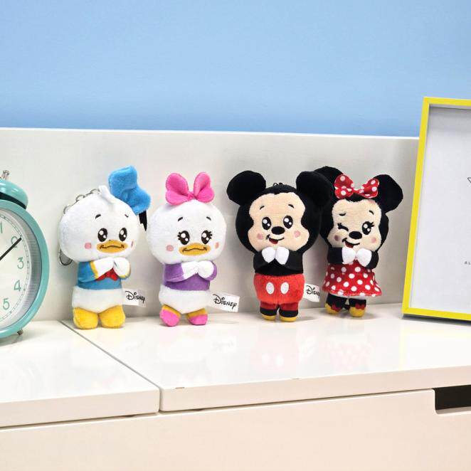 韩国正版代购迪士尼米奇米妮黛西唐老鸭毛绒玩偶挂件包挂钥匙扣