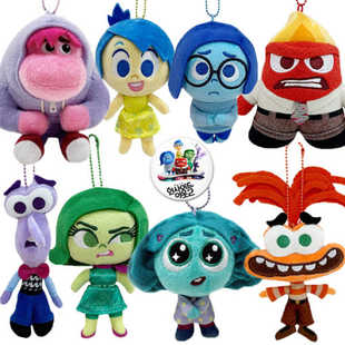韩国代购 迪士尼头脑特工队忧忧乐乐大头表情钥匙链毛绒公仔挂件