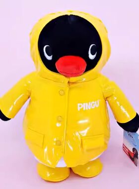 韩国代购电影院联名雨衣pingu企鹅毛绒玩偶公仔大号娃娃27cm礼物