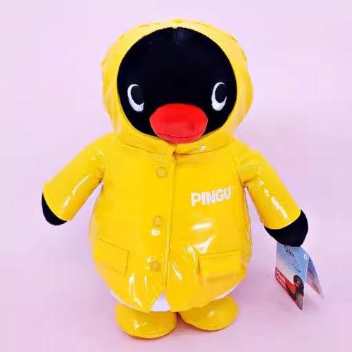 韩国代购电影院联名雨衣pingu企鹅毛绒玩偶公仔大号娃娃27cm礼物