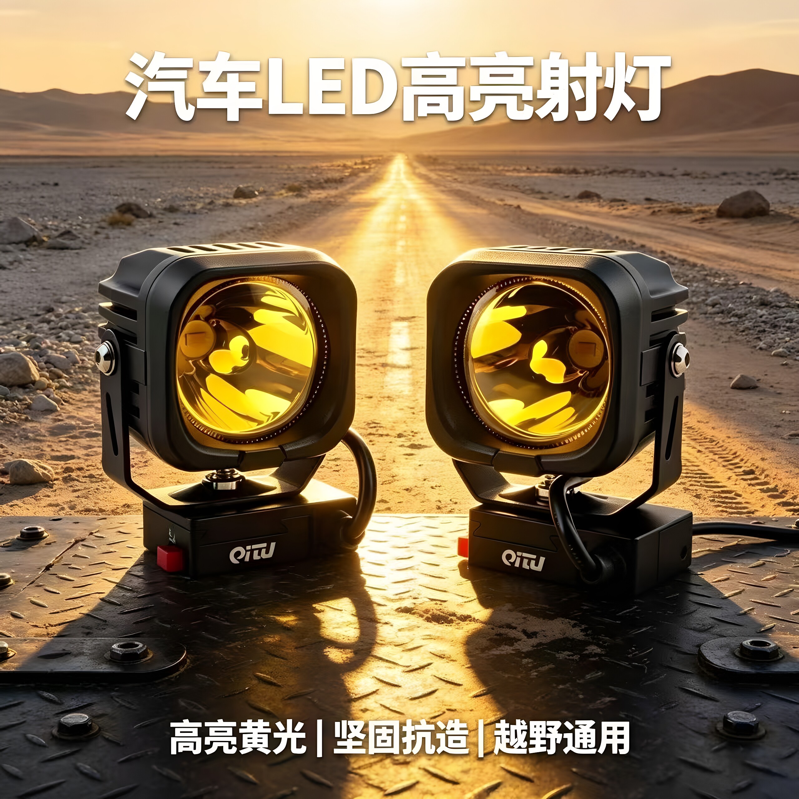 汽车机盖led探照灯DIY一体快拆式灯光改装越野车射灯引擎盖辅助灯