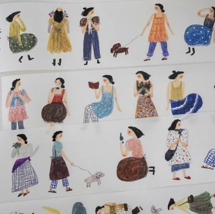 元青青手帐 夏日小人 关于日常 关于旅行  和纸合成纸切模胶带