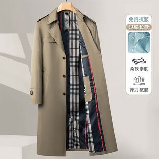 26春秋季风衣商务西装领大衣英伦风中长/长款过膝外套中年爸爸装
