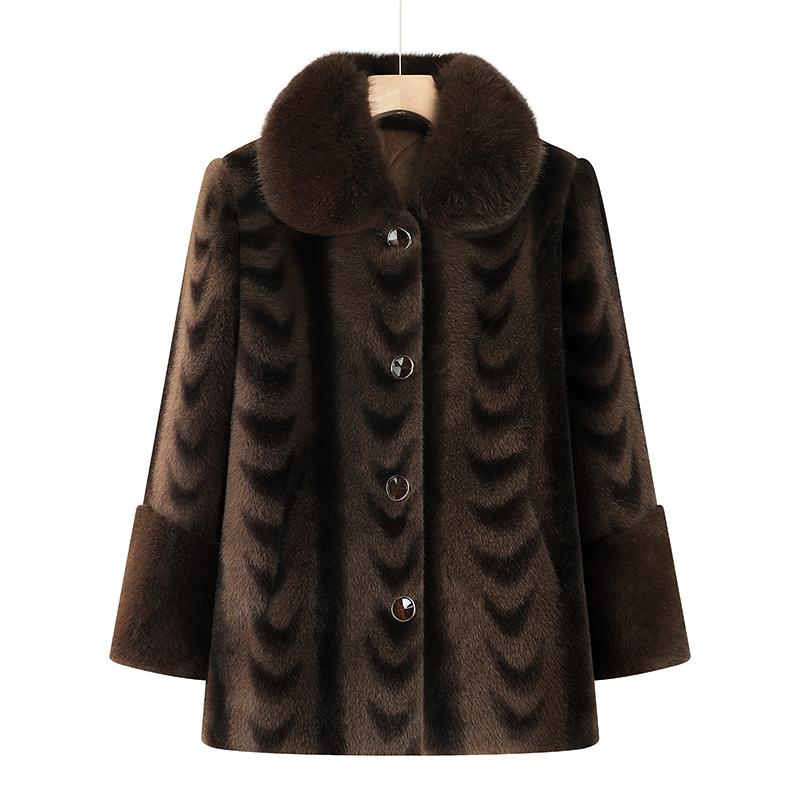 中老年人冬装女奶奶冬季外套妈妈加绒保暖大衣母亲洋气衣服高贵