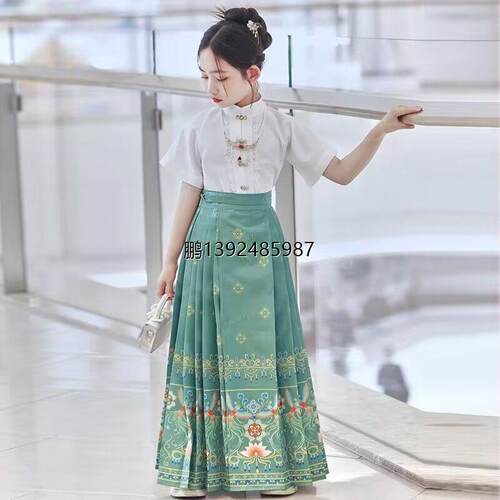 女童马面裙套装夏季新款