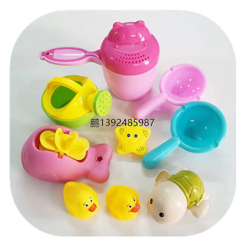 儿童宝宝洗澡戏水玩具小鸭套装洗头杯水车玩具婴儿游泳馆洗澡玩具