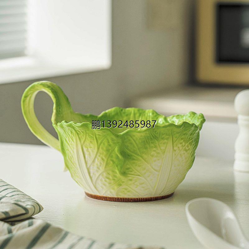 曲柄碗陶瓷餐具创意白菜