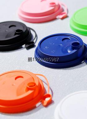 90口径一次性防漏连体杯盖PP加厚外卖打包奶茶杯盖注塑料盖子包邮