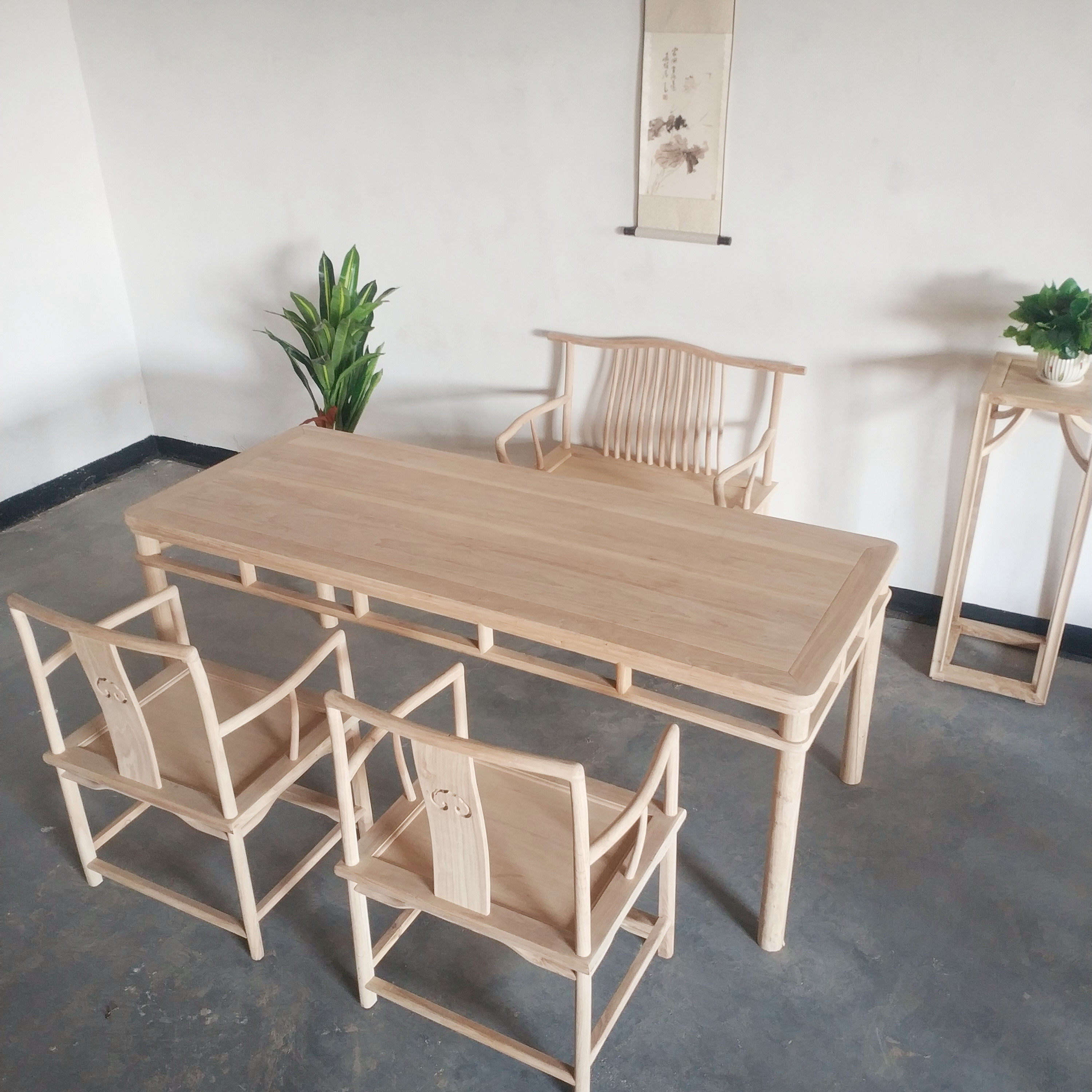 老榆木餐桌茶桌新中式办公桌简约会议桌书画桌工作台白茬家具白胚|ruв категории жилой мебели, Таблица класса, обеденный стол - от Buy2taobao.com для оказания профессиональной услуги покупки агента Taobao