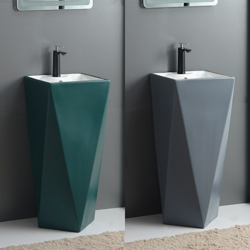 北欧风格立柱式洗手盆立柱盆高晋