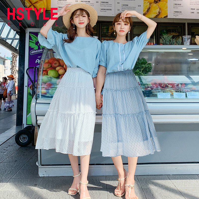 韩都衣舍2019夏新款女装A字雪纺白色很仙的波点半身裙OR8720槿|msdalam kategori Butik wanita / wanita, skirt - dari Buy2taobao.com untuk memberikan perkhidmatan ejen Taobao profesional membeli